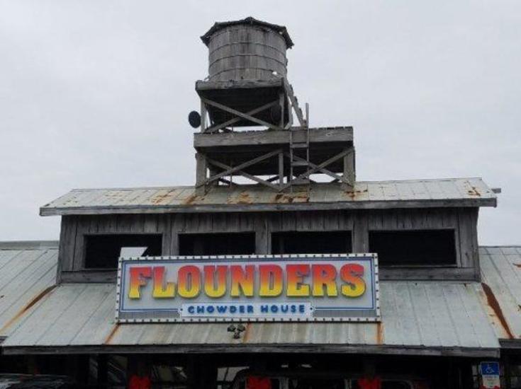 Parking near Flounders Chowder House in Pensacola, FL.