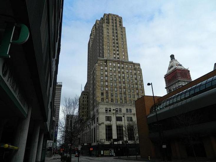 Parking near the Hilton Cincinnati Netherland Plaza.